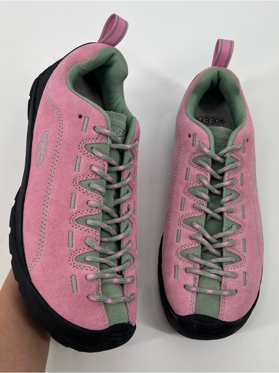 Keen Shoes - Keen Jasper Women's Pink and Blue Suede Lace-Up Hiking Streetwear Sneakers 9